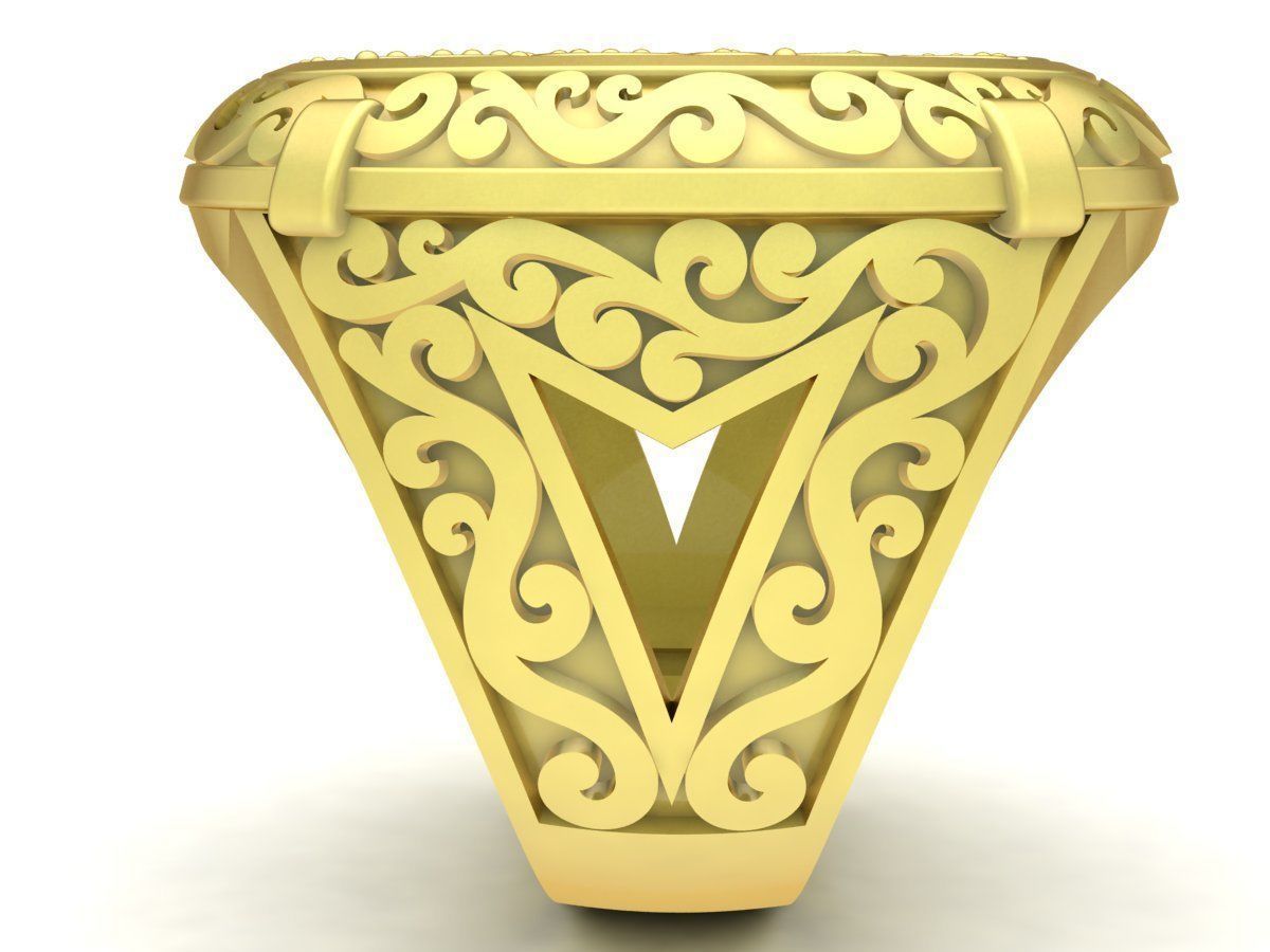 texture art men ring 3407 3D print model_6