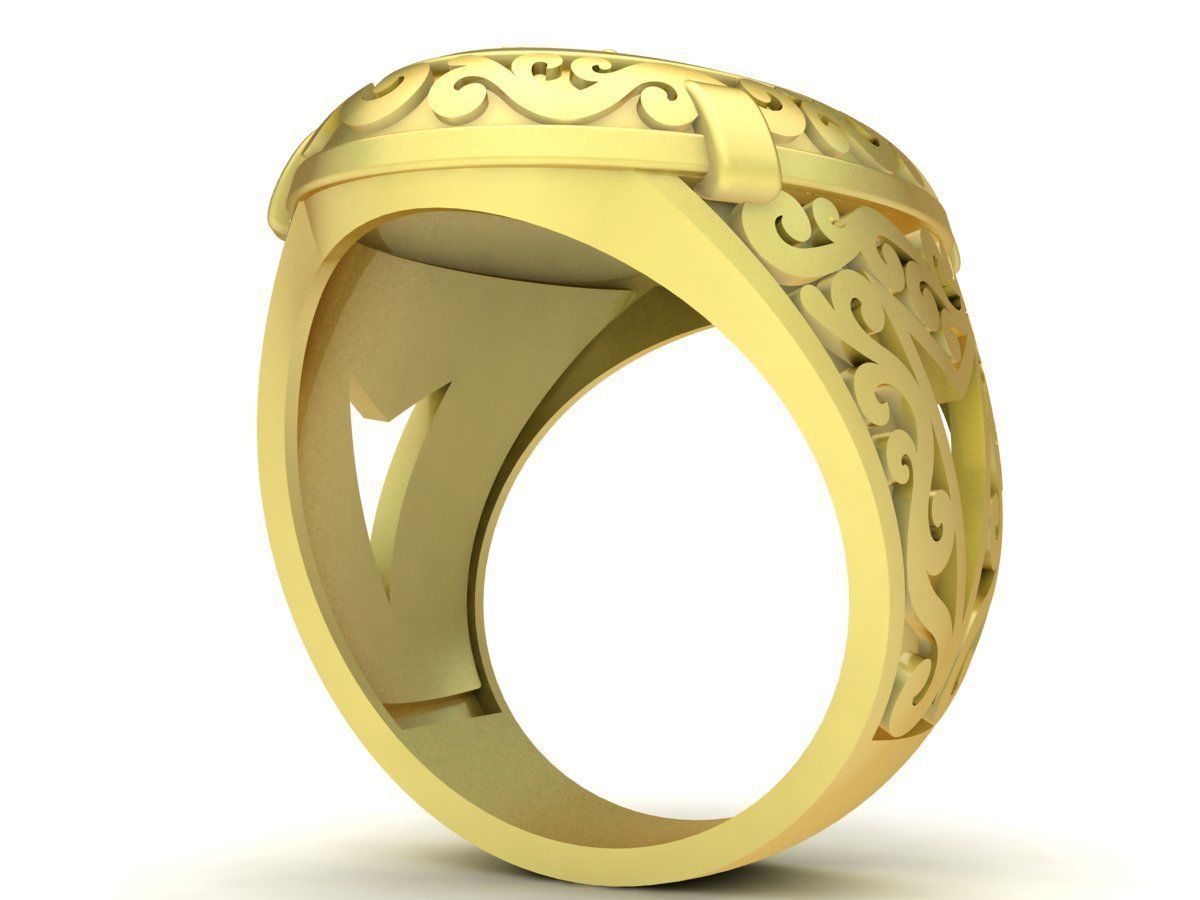 texture art men ring 3407 3D print model_7