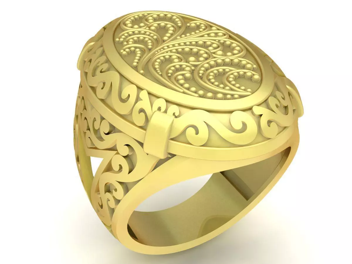 texture art men ring 3407 3D print model_0