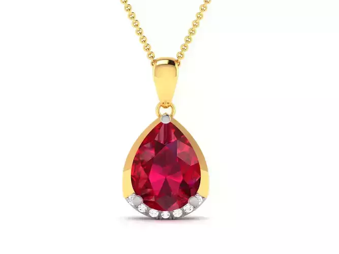 Women Pear Diamond Pendants 3dm STL OBJ FBX Renders Details
