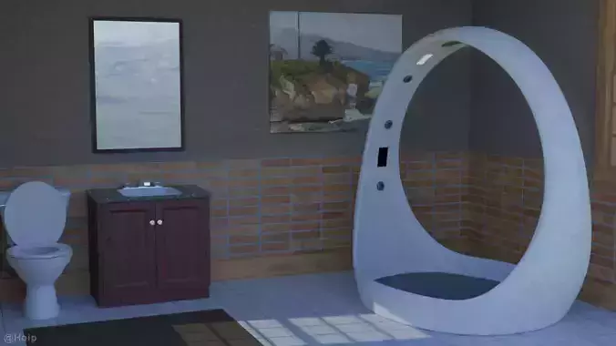 Futuristic Circular Shower Free 3D model