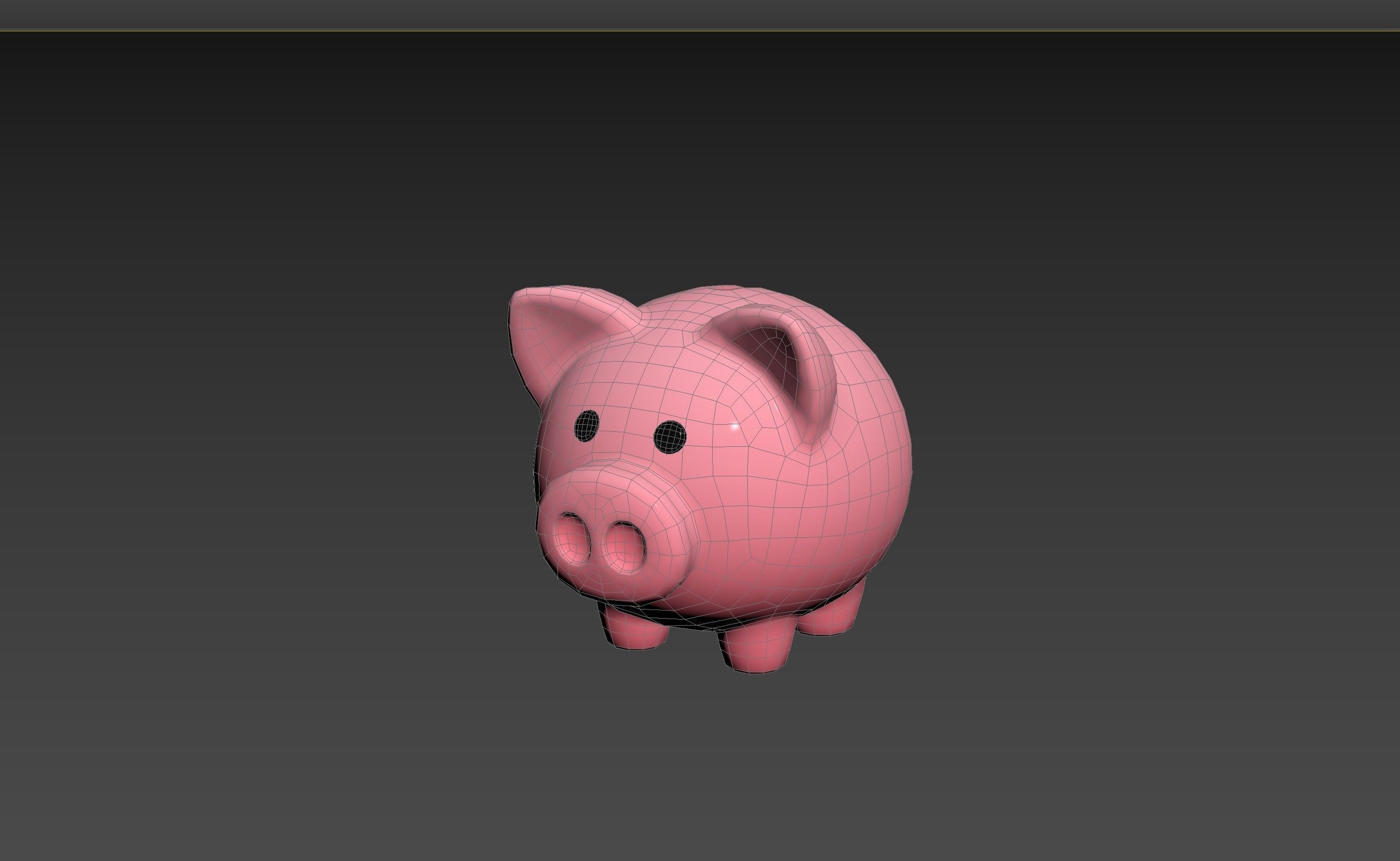 Cartoon Piggy Bank 3D model_11