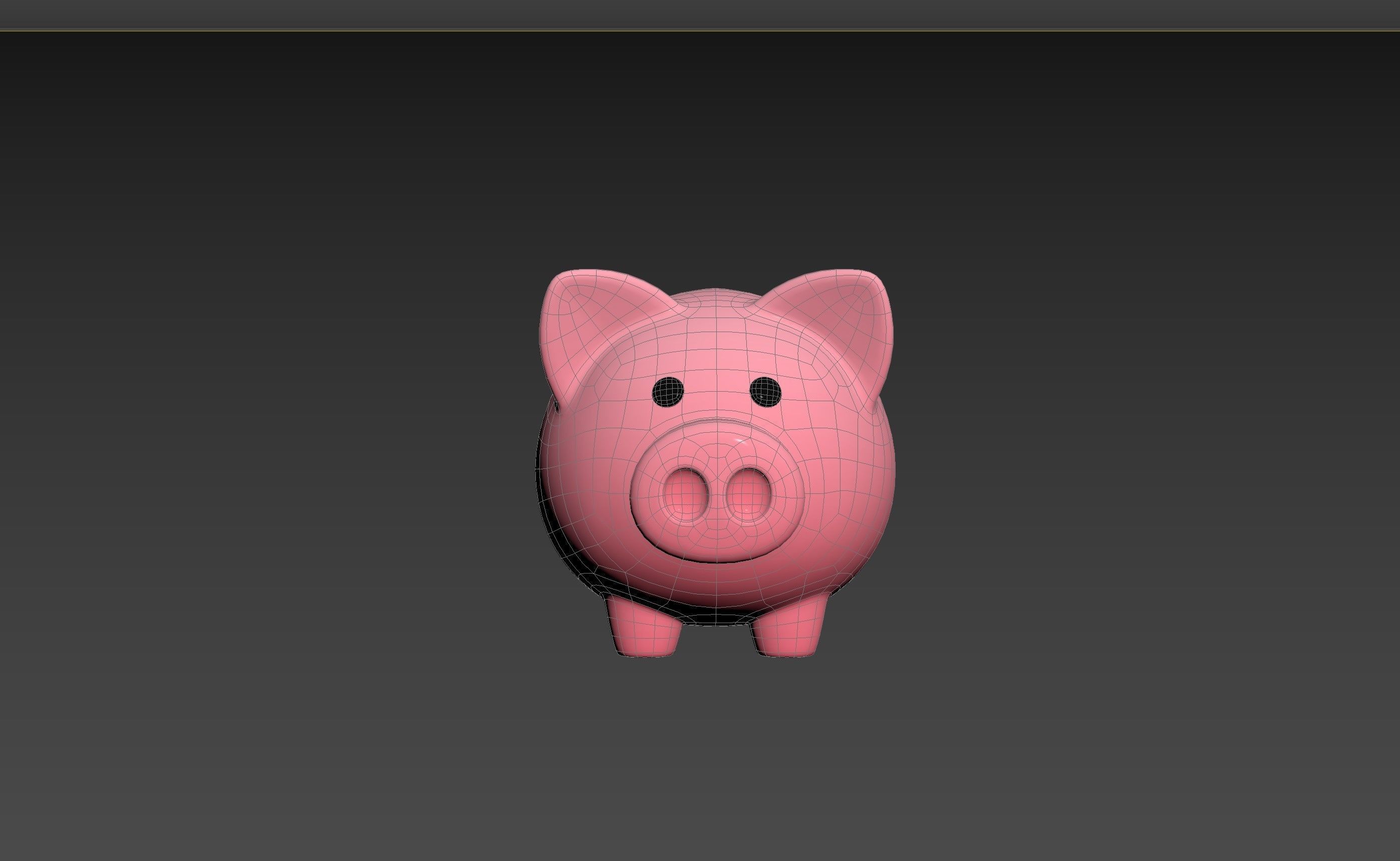 Cartoon Piggy Bank 3D model_13