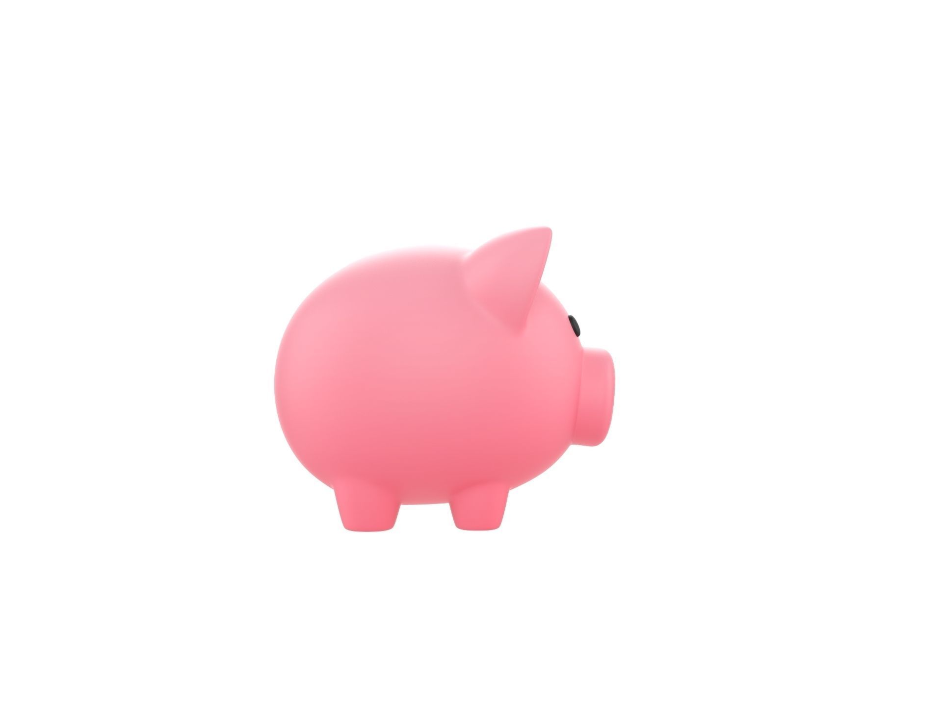 Cartoon Piggy Bank 3D model_4