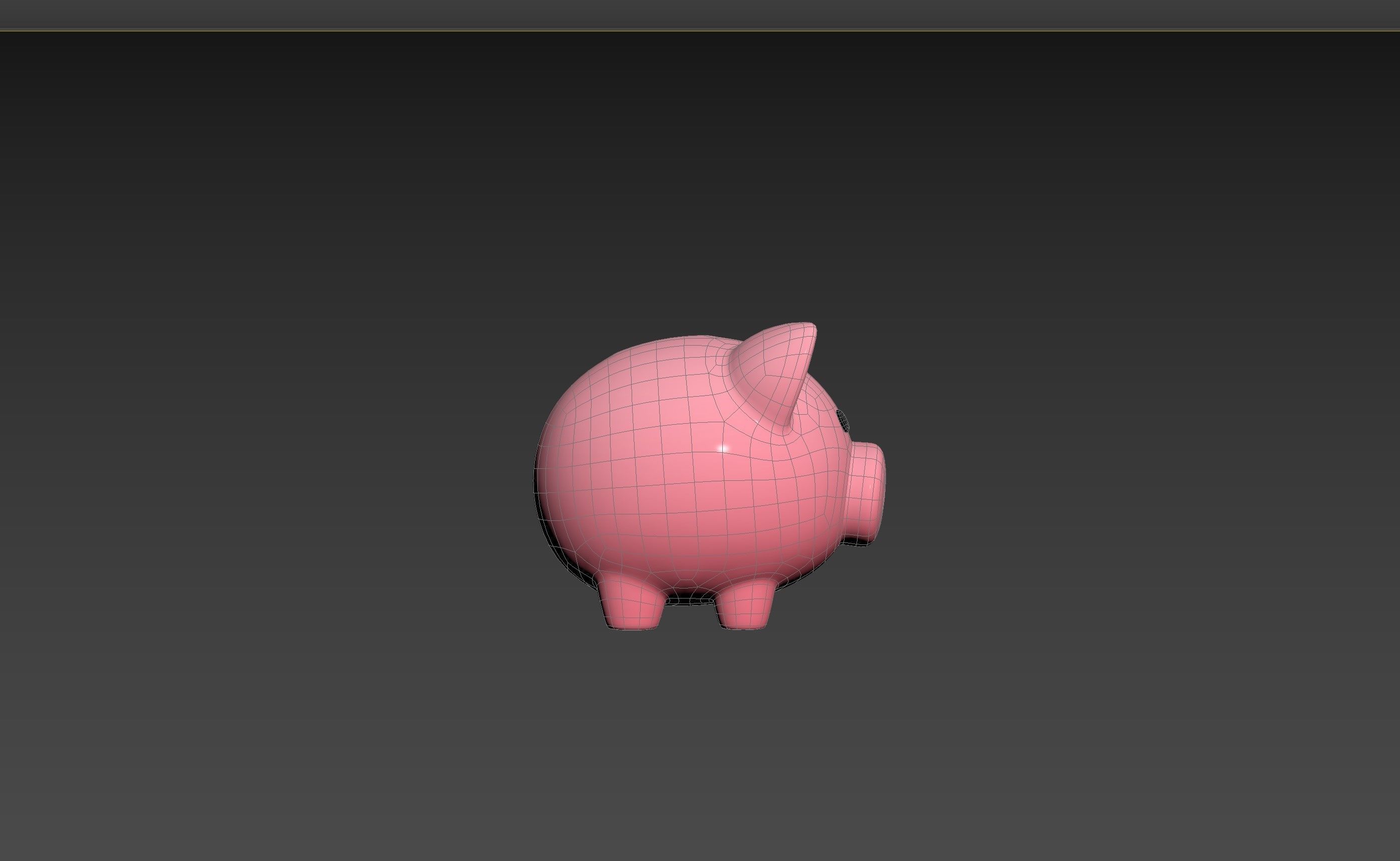 Cartoon Piggy Bank 3D model_16