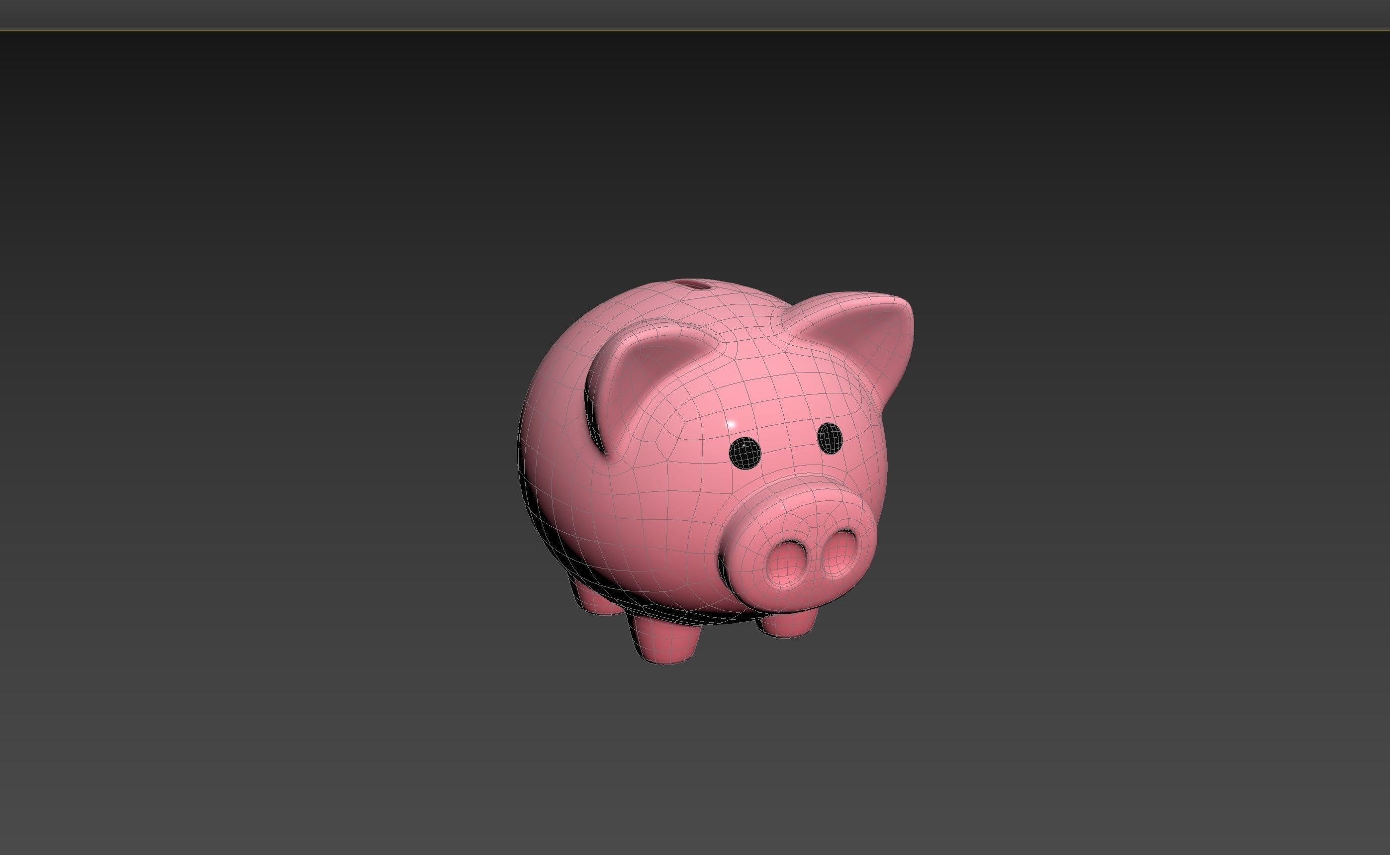 Cartoon Piggy Bank 3D model_14