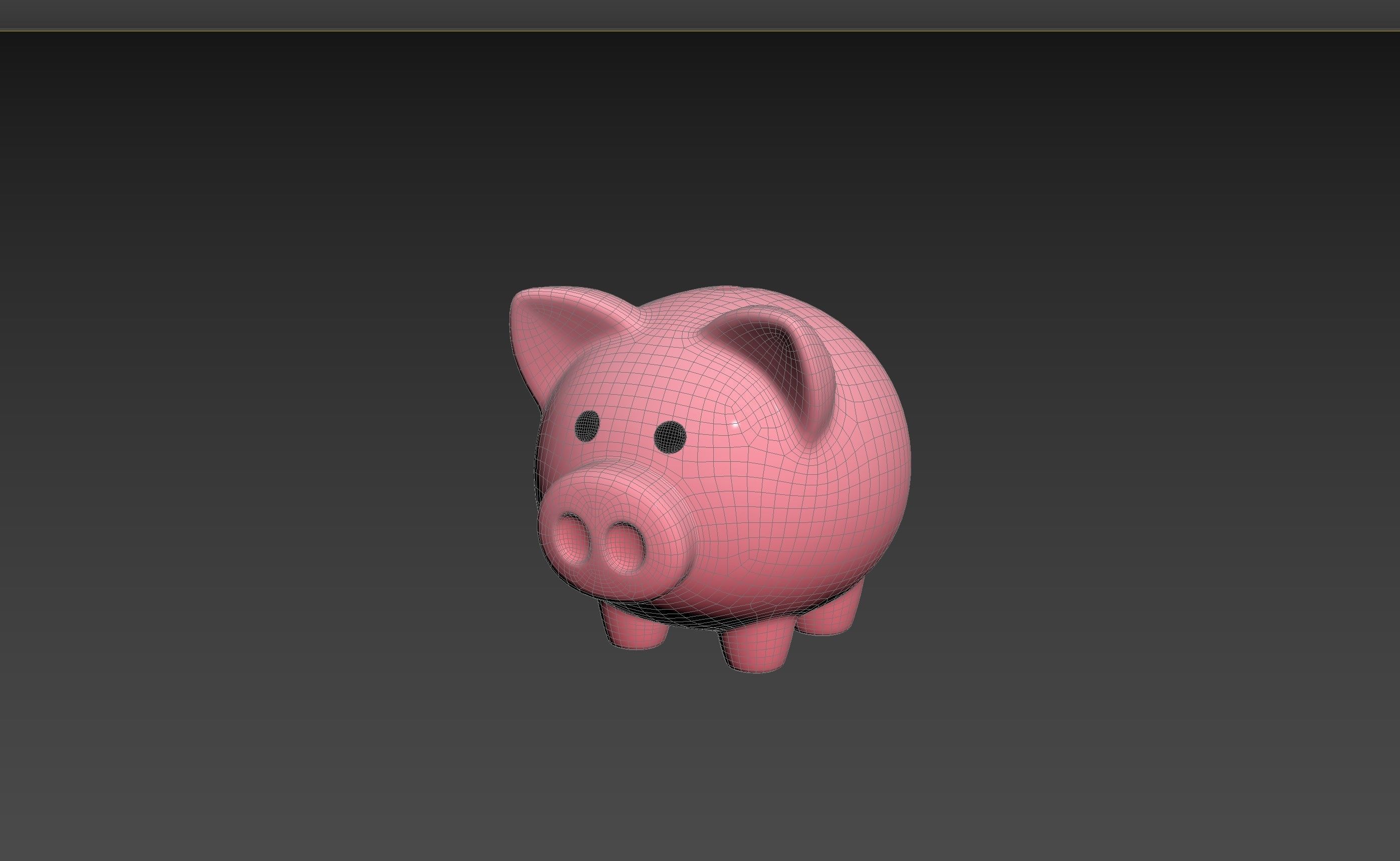 Cartoon Piggy Bank 3D model_12