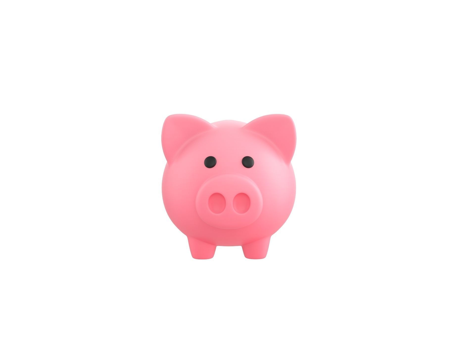 Cartoon Piggy Bank 3D model_1