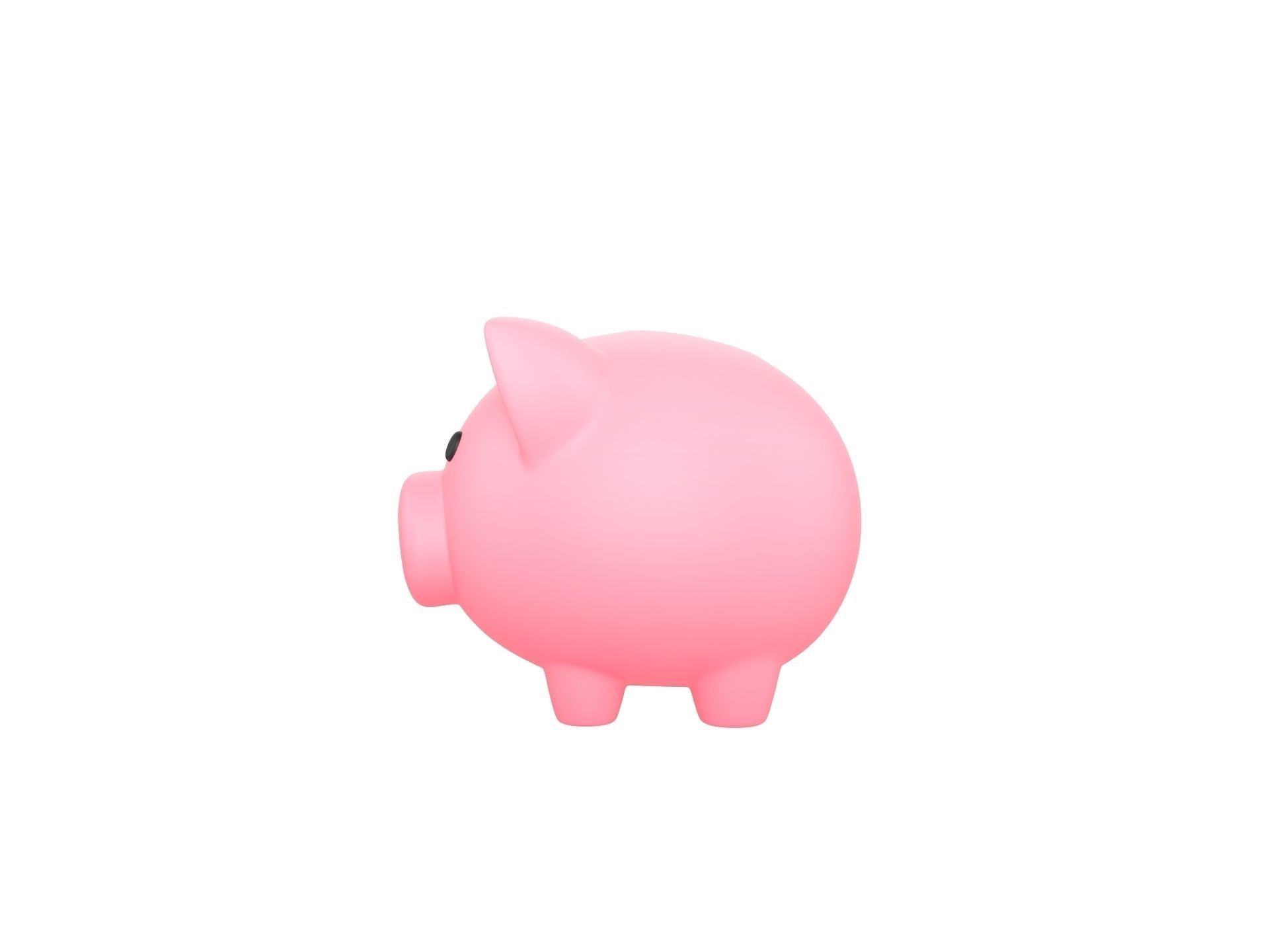Cartoon Piggy Bank 3D model_7
