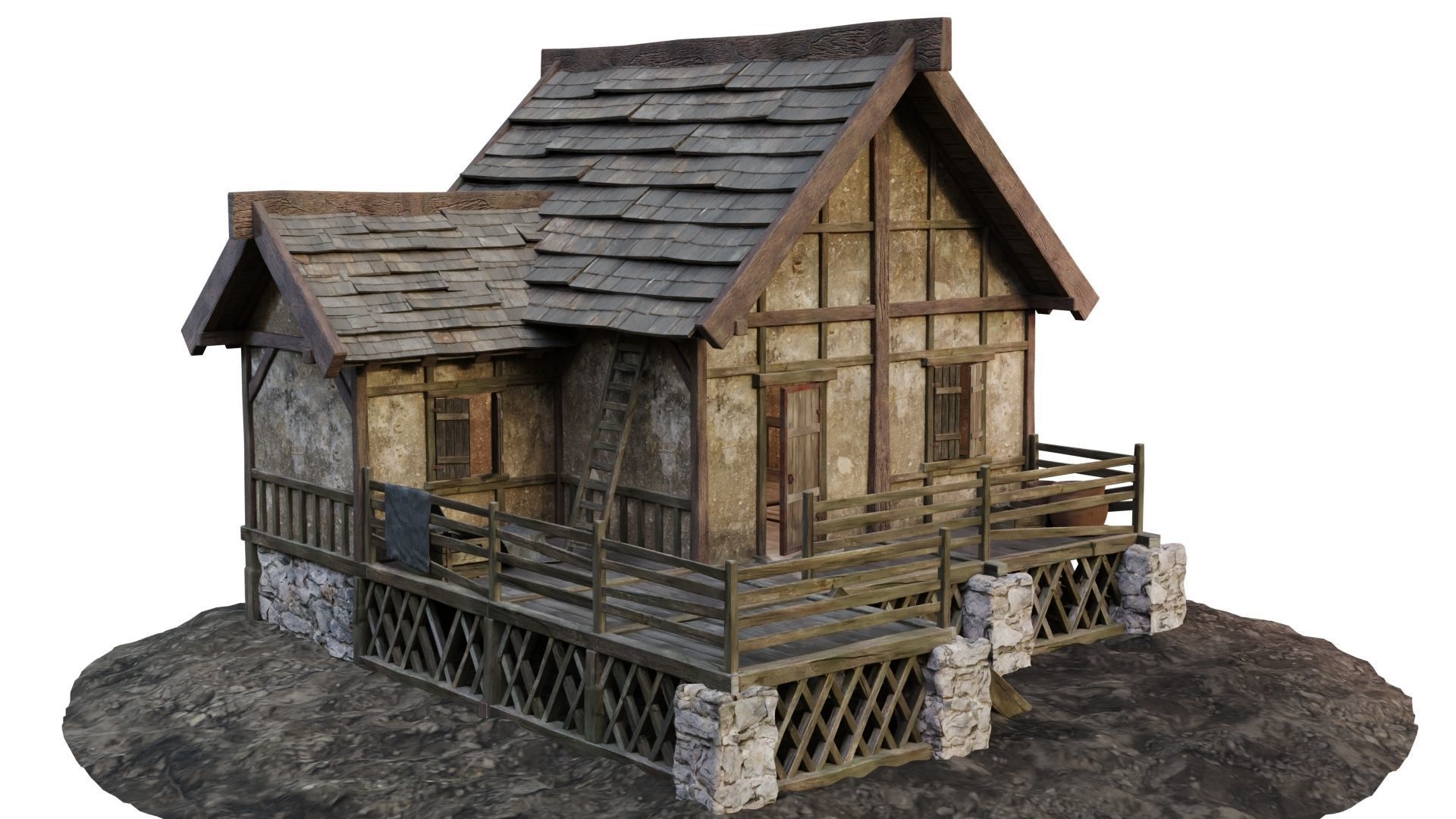 Old House Medieval 17 PBR 4K GameReady Low-poly 3D model_6