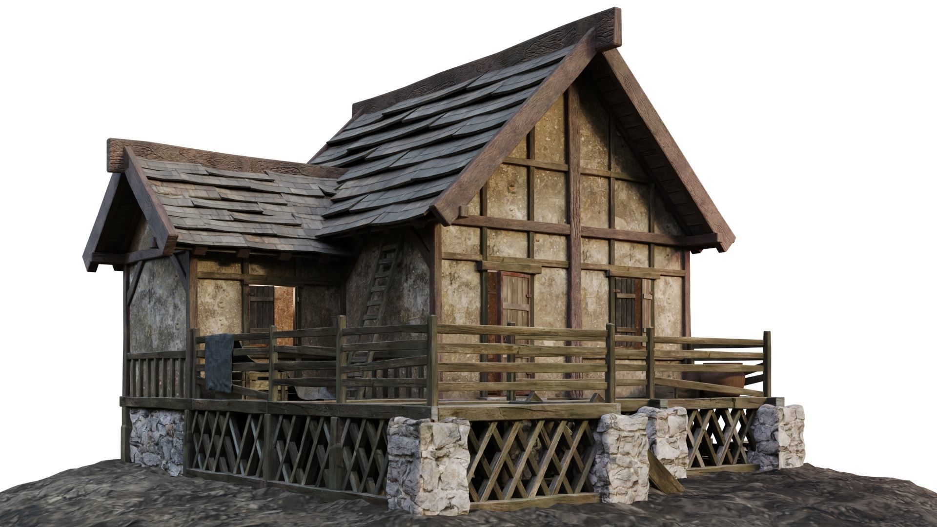 Old House Medieval 17 PBR 4K GameReady Low-poly 3D model_1