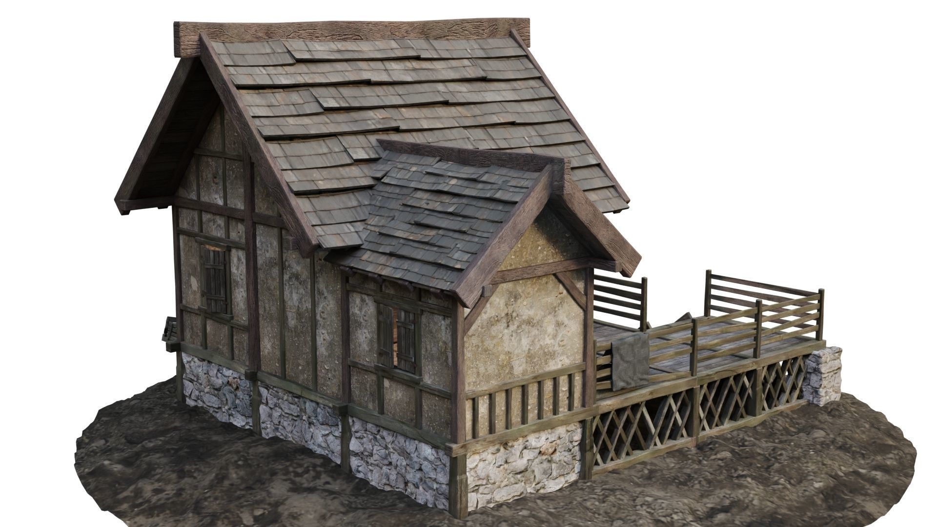 Old House Medieval 17 PBR 4K GameReady Low-poly 3D model_10