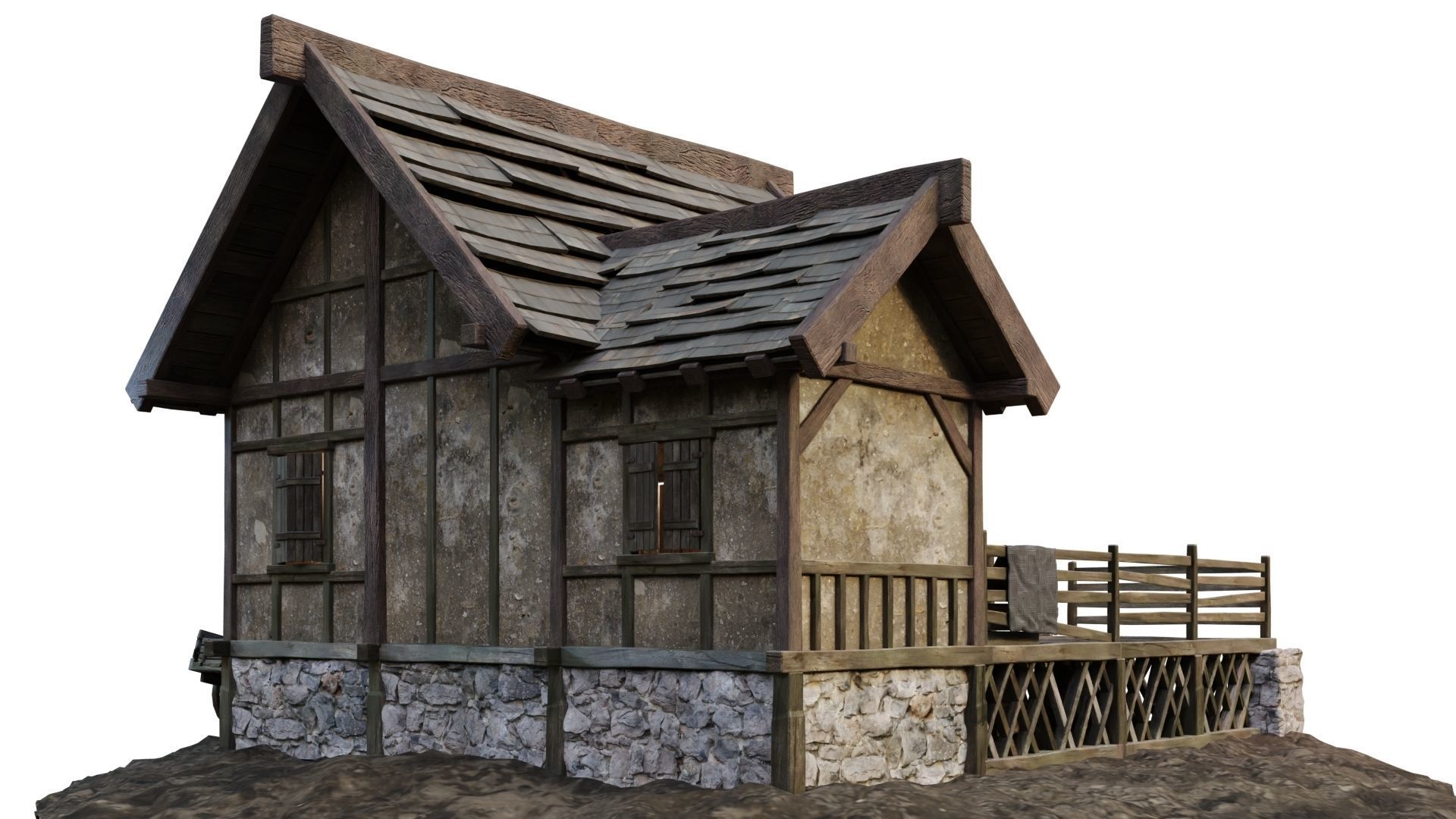 Old House Medieval 17 PBR 4K GameReady Low-poly 3D model_7