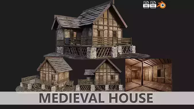 Old House Medieval 17 PBR 4K GameReady Low-poly 3D model