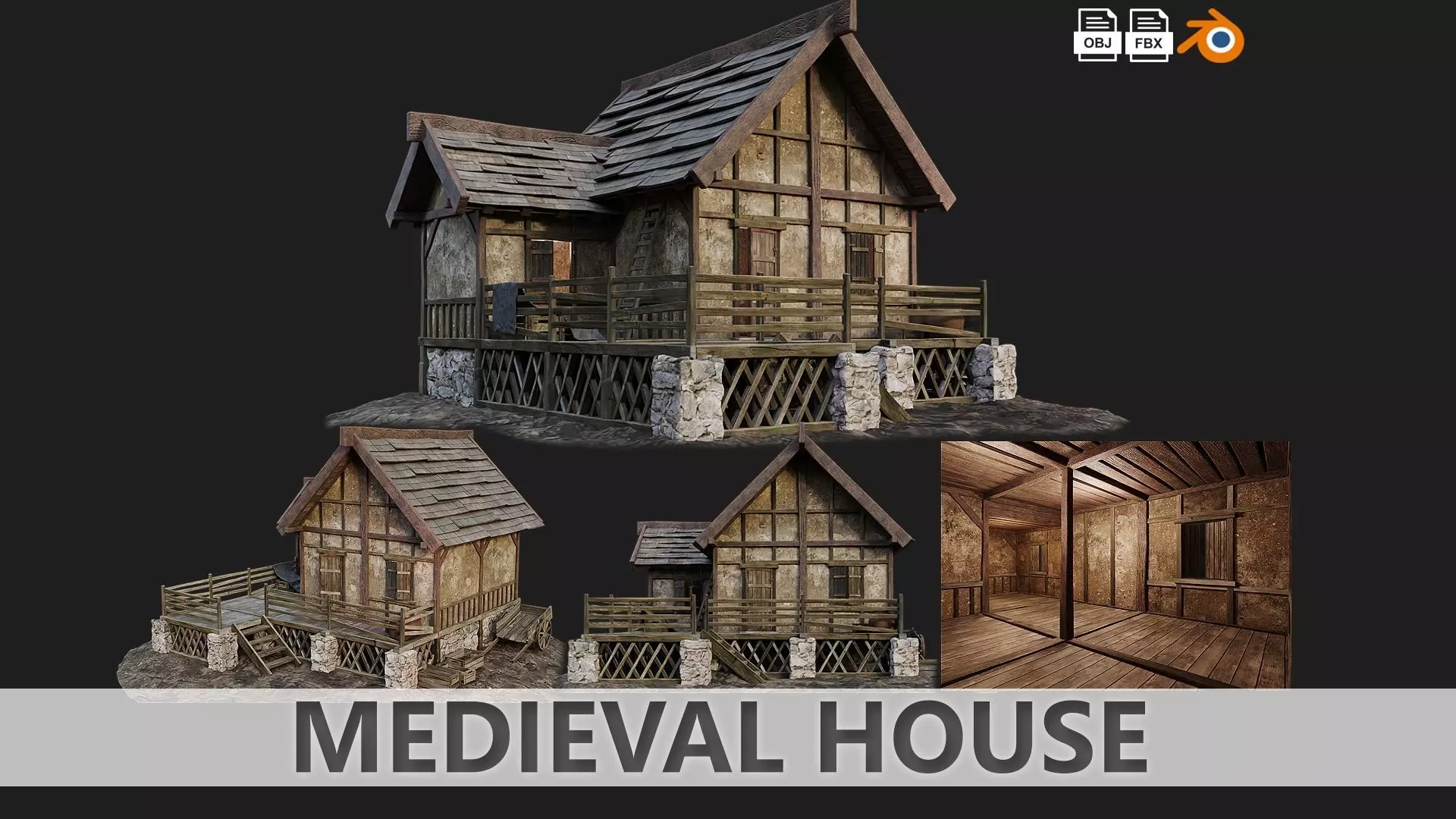 Old House Medieval 17 PBR 4K GameReady Low-poly 3D model_0