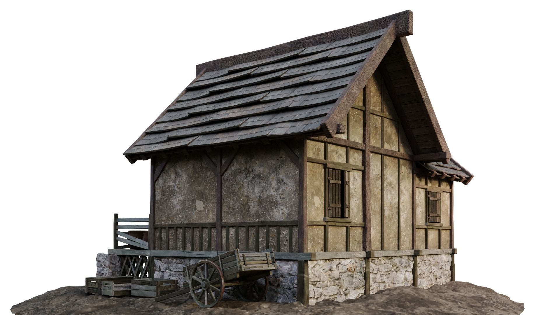 Old House Medieval 17 PBR 4K GameReady Low-poly 3D model_8