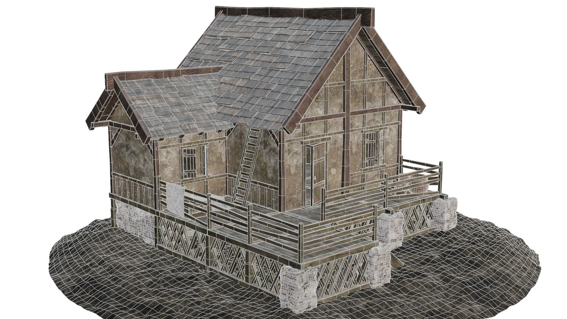 Old House Medieval 17 PBR 4K GameReady Low-poly 3D model_4