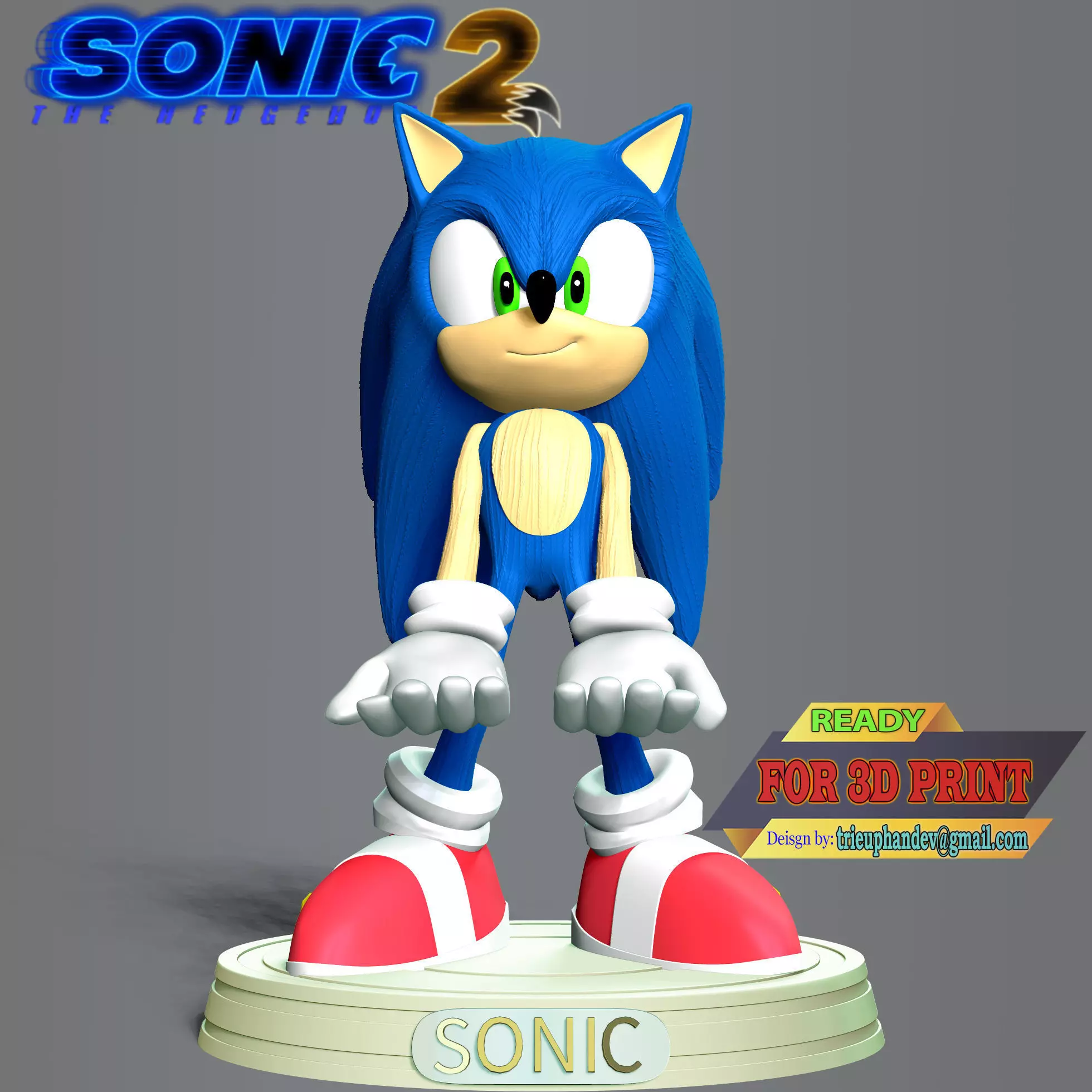 Sonic the Hedgehog 3D print model
