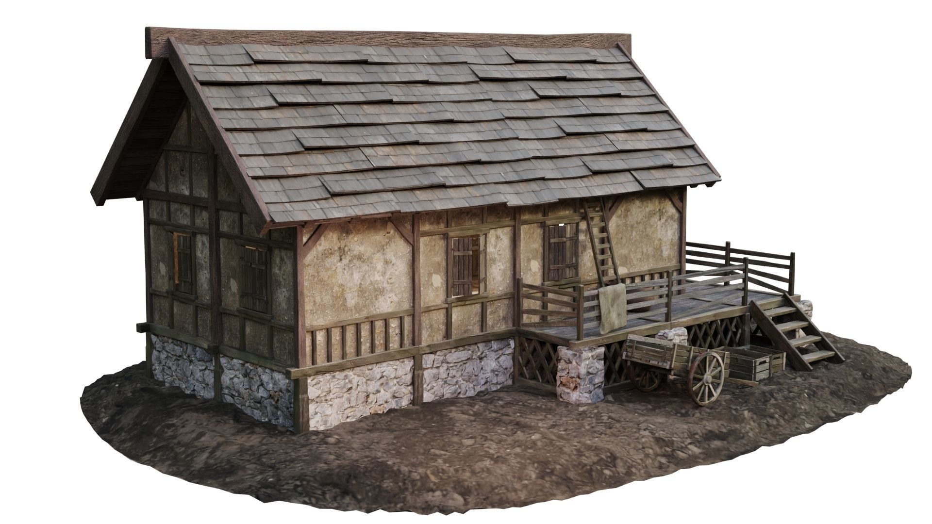 Old House Medieval 18 PBR 4K GameReady Low-poly 3D model_6