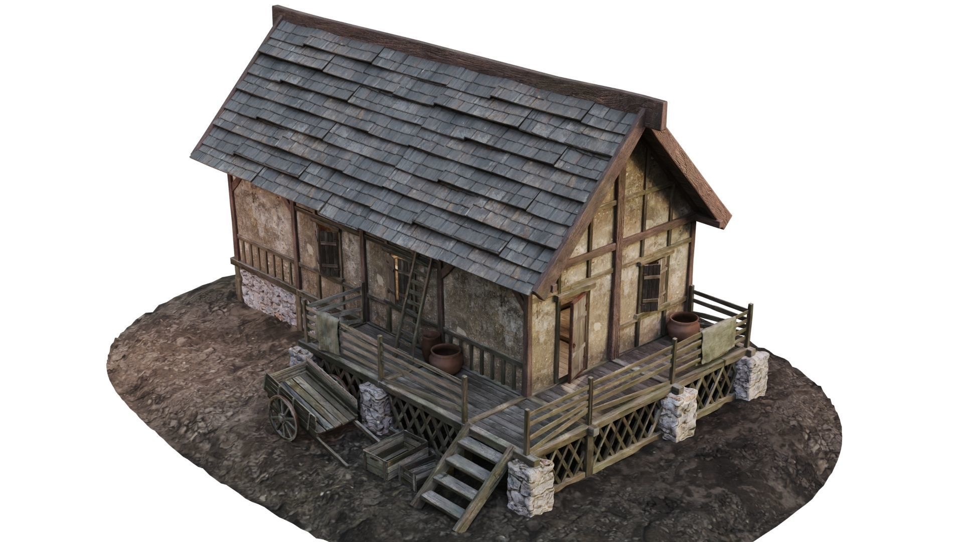 Old House Medieval 18 PBR 4K GameReady Low-poly 3D model_10