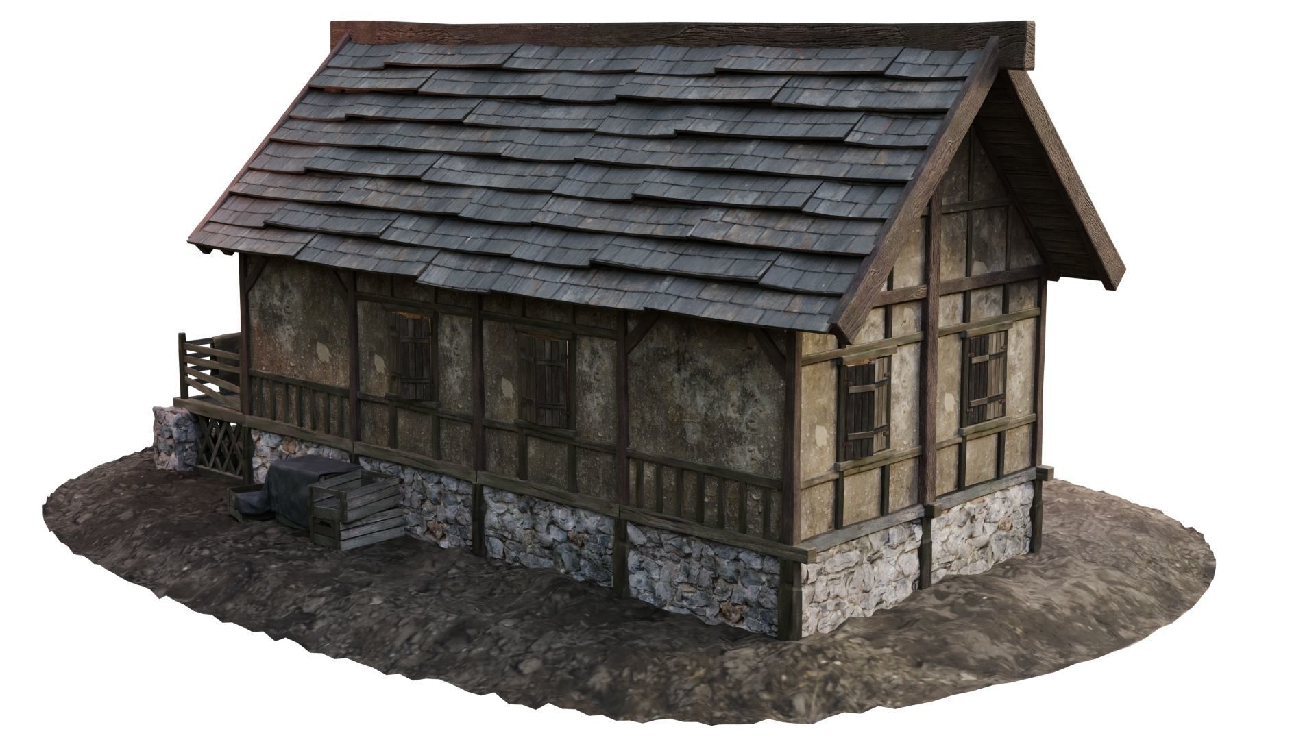 Old House Medieval 18 PBR 4K GameReady Low-poly 3D model_11