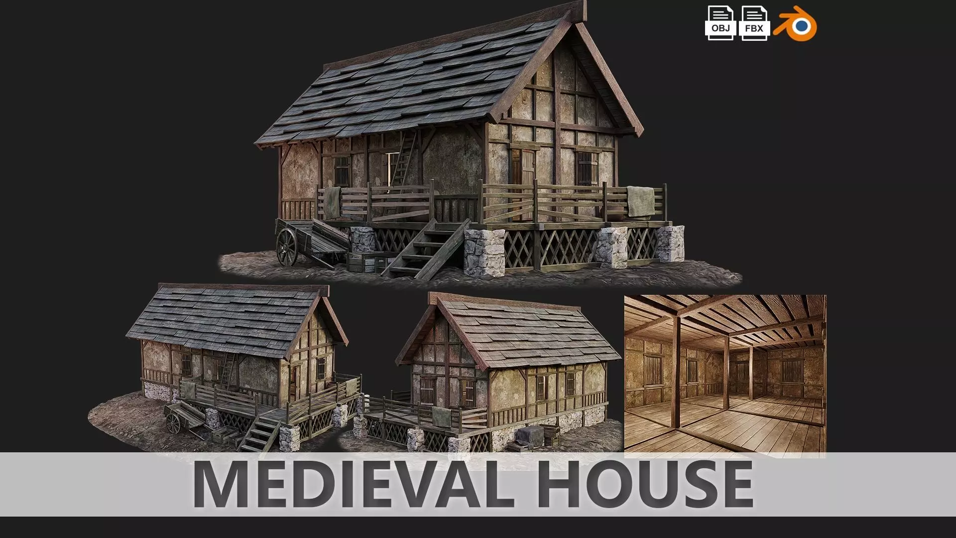 Old House Medieval 18 PBR 4K GameReady Low-poly 3D model_0