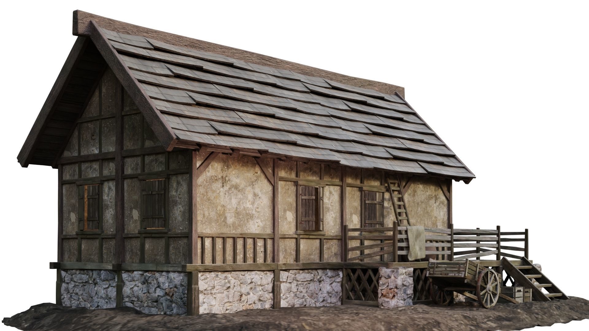 Old House Medieval 18 PBR 4K GameReady Low-poly 3D model_8