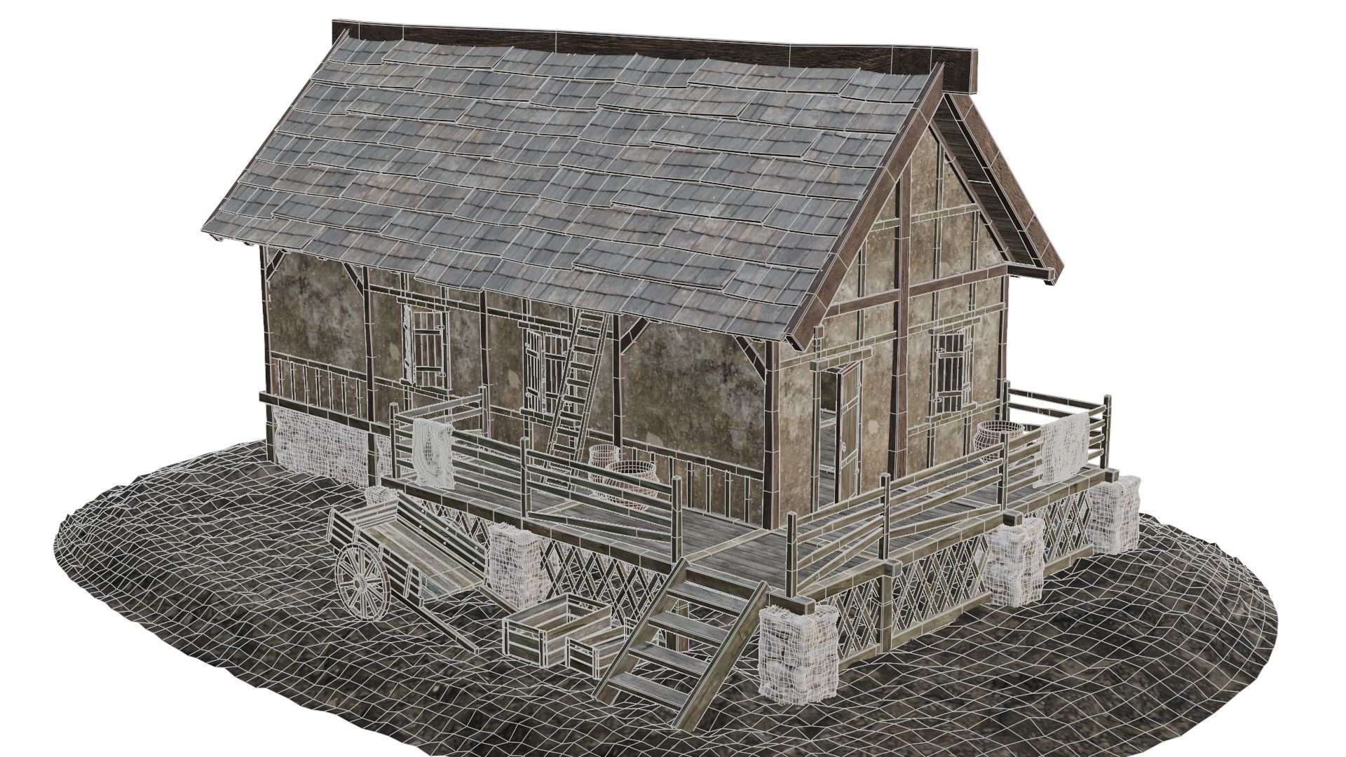 Old House Medieval 18 PBR 4K GameReady Low-poly 3D model_4