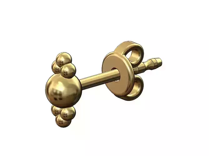 Bead crowns stud earring