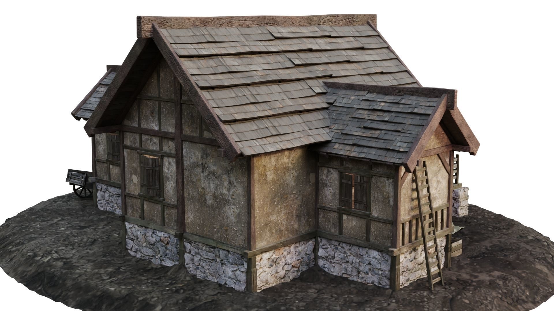 Old House Medieval 19 PBR 4K GameReady Low-poly 3D model_11