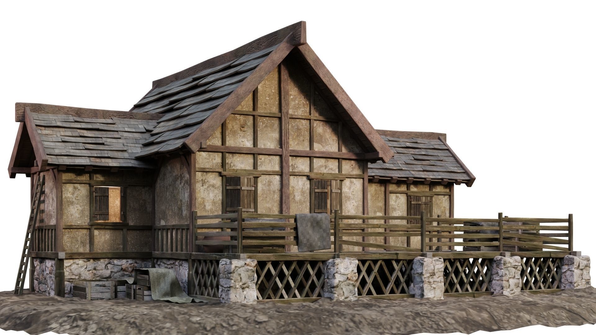 Old House Medieval 19 PBR 4K GameReady Low-poly 3D model_1