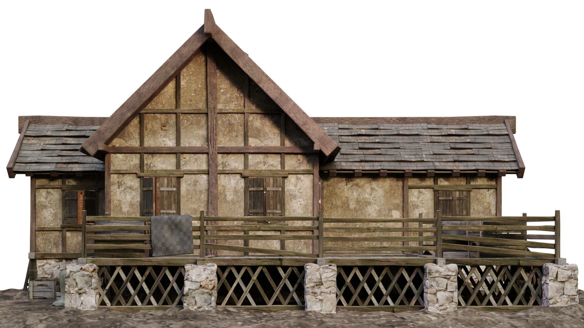Old House Medieval 19 PBR 4K GameReady Low-poly 3D model_2