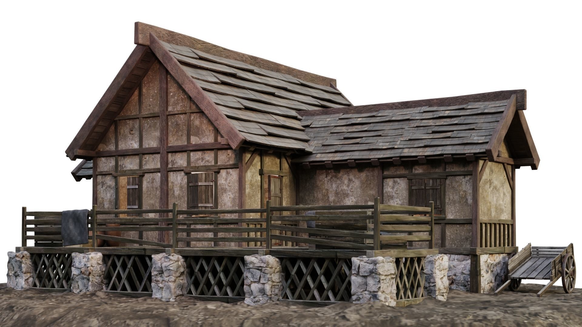 Old House Medieval 19 PBR 4K GameReady Low-poly 3D model_9