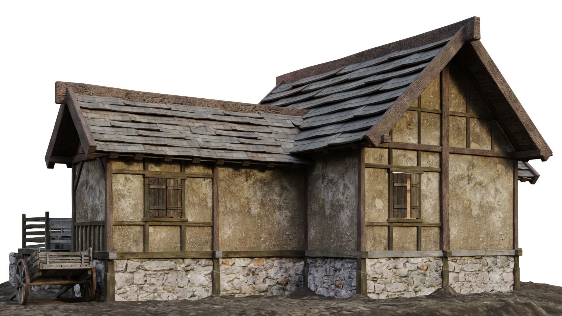 Old House Medieval 19 PBR 4K GameReady Low-poly 3D model_8