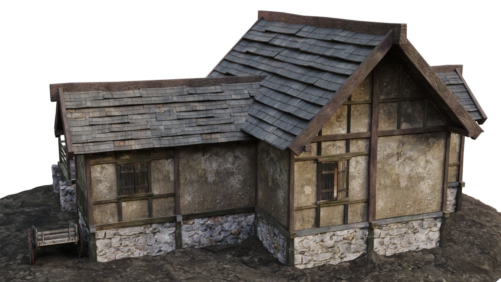 Old House Medieval 19 PBR 4K GameReady Low-poly 3D model_12
