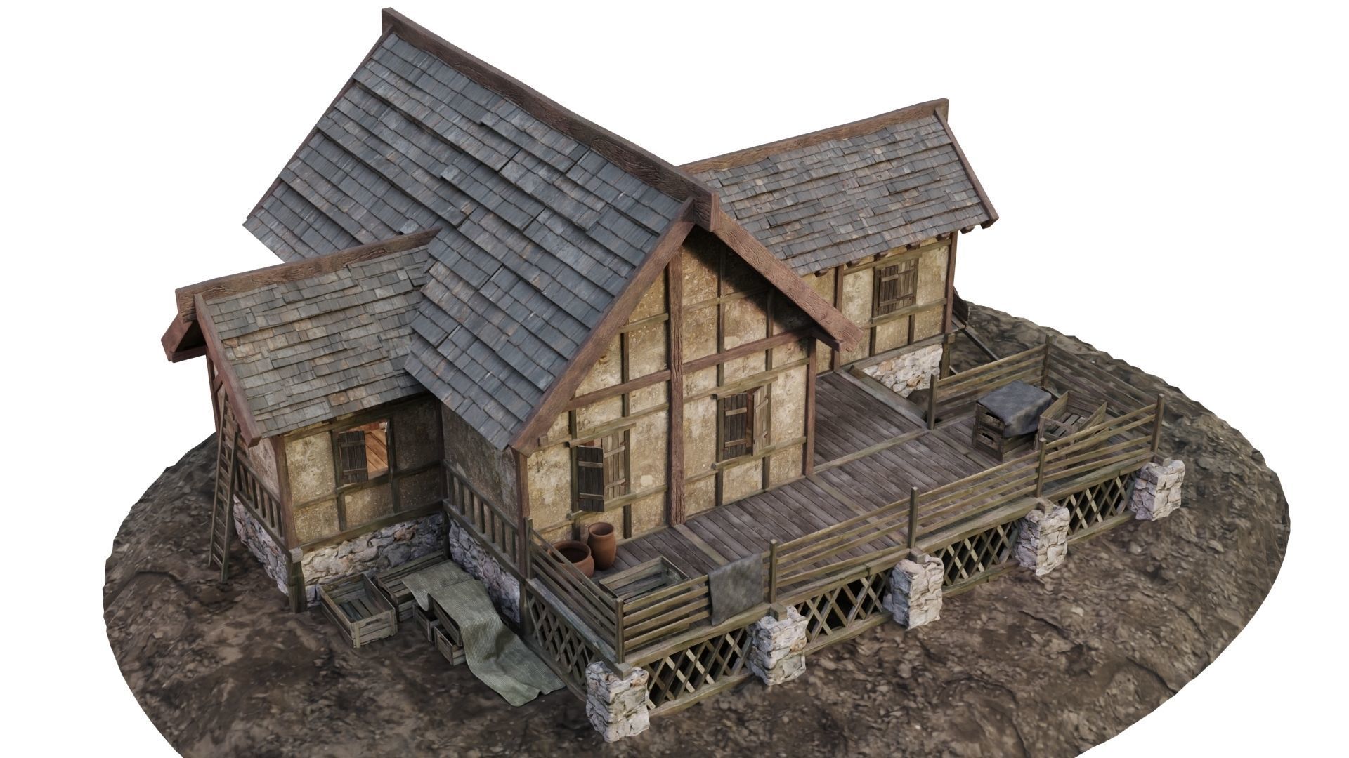 Old House Medieval 19 PBR 4K GameReady Low-poly 3D model_3