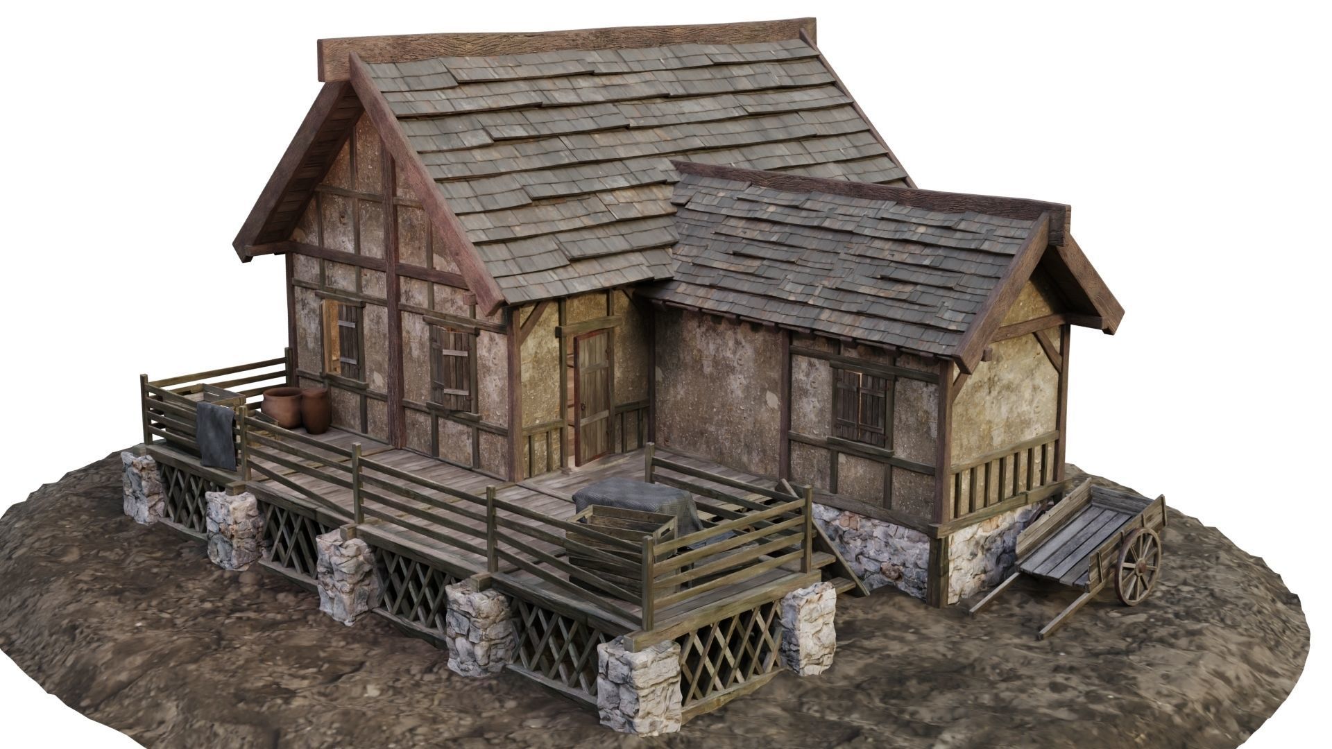 Old House Medieval 19 PBR 4K GameReady Low-poly 3D model_6