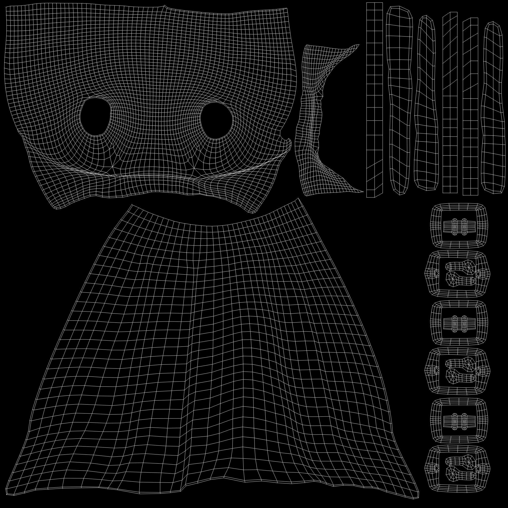 Sleeveless Asymmetric Long Coat Low-poly 3D model_14