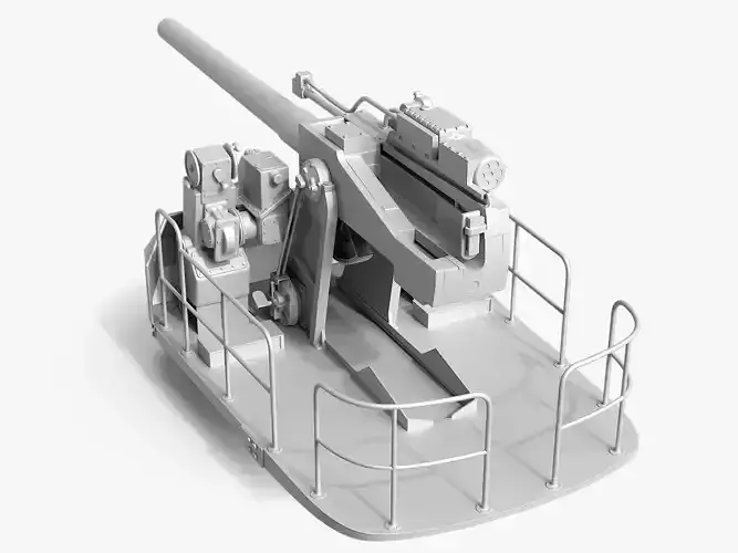 5-inch open mount naval cannon