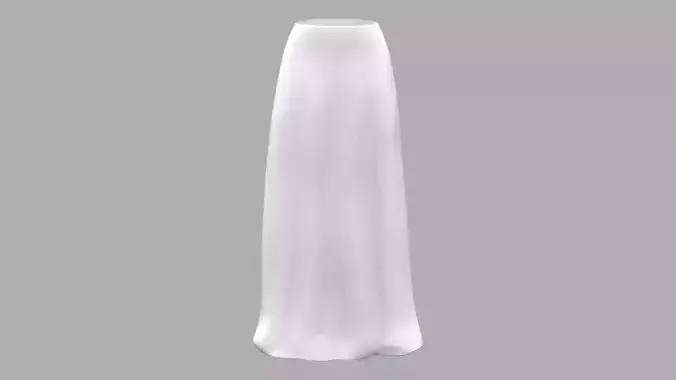 Long Gown Skirt Low-poly 3D model