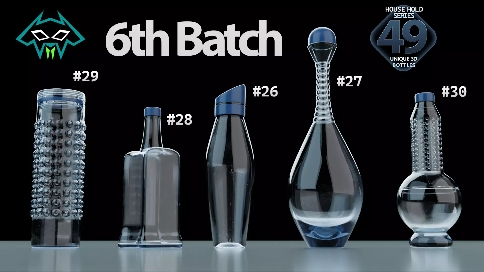 House Hold Series - 49 Unique 3D Bottles - 6th Batch Low-poly 3D model_0