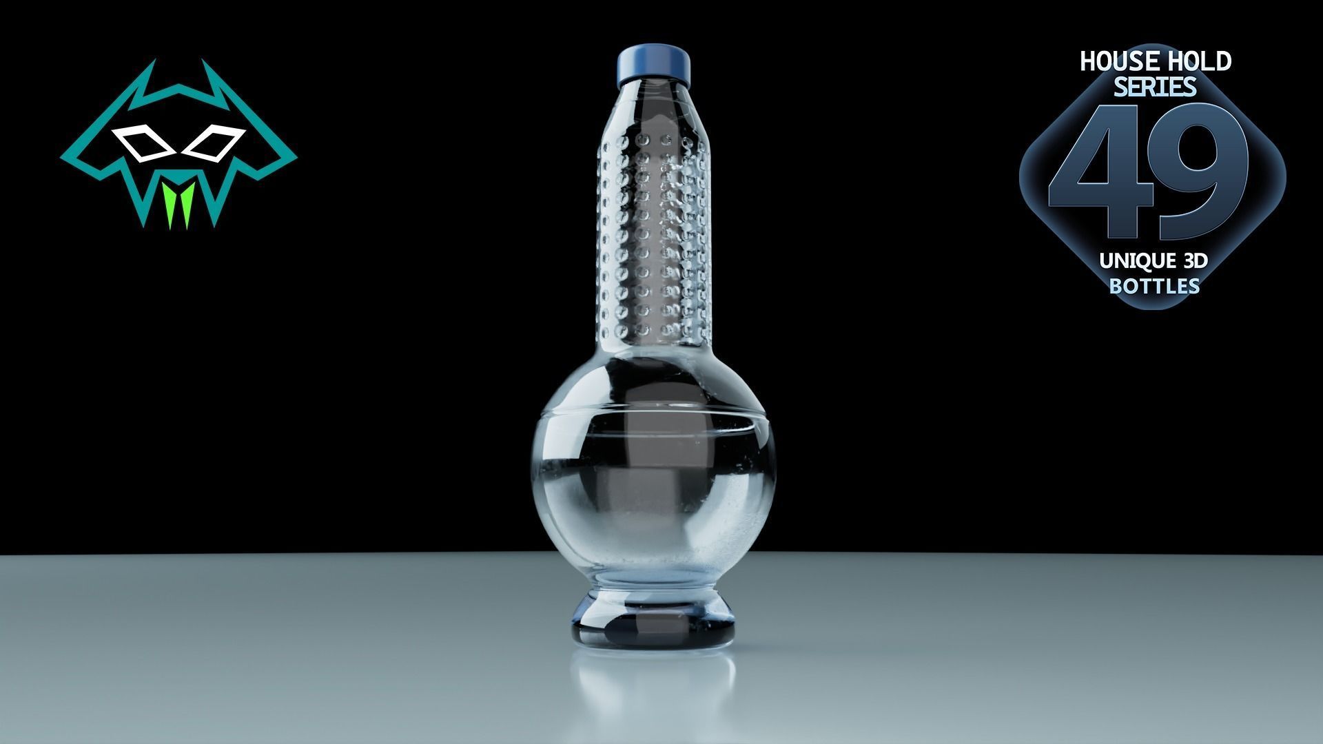 House Hold Series - 49 Unique 3D Bottles - 6th Batch Low-poly 3D model_7