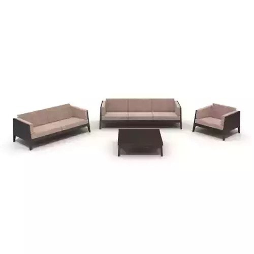 Wooden Beige Living Room Set