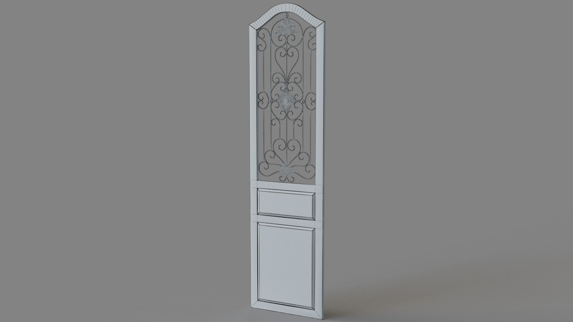 Deco 79 Rustic Wood Wall Decor with Scrolling Ironwork 3D model_7