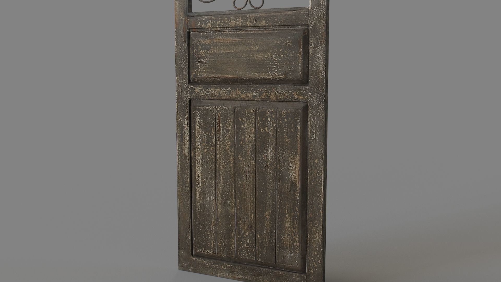 Deco 79 Rustic Wood Wall Decor with Scrolling Ironwork 3D model_5