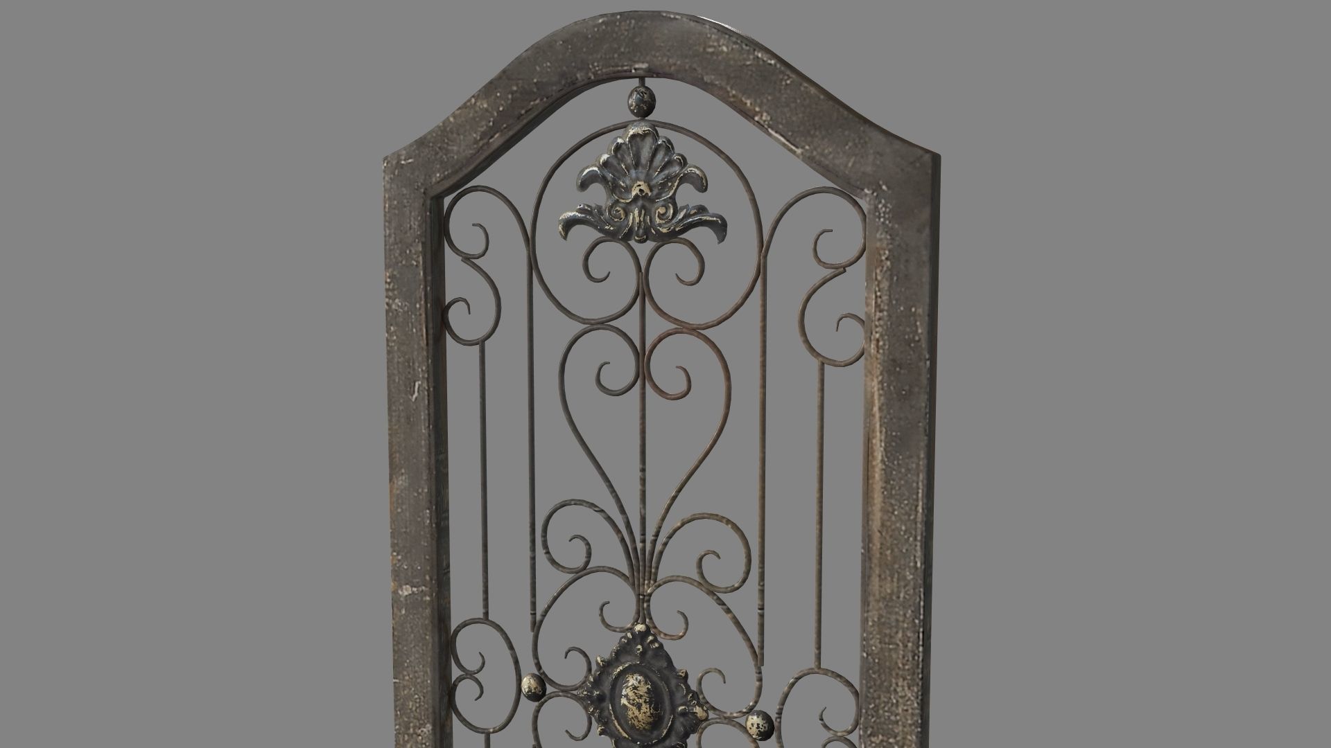 Deco 79 Rustic Wood Wall Decor with Scrolling Ironwork 3D model_3