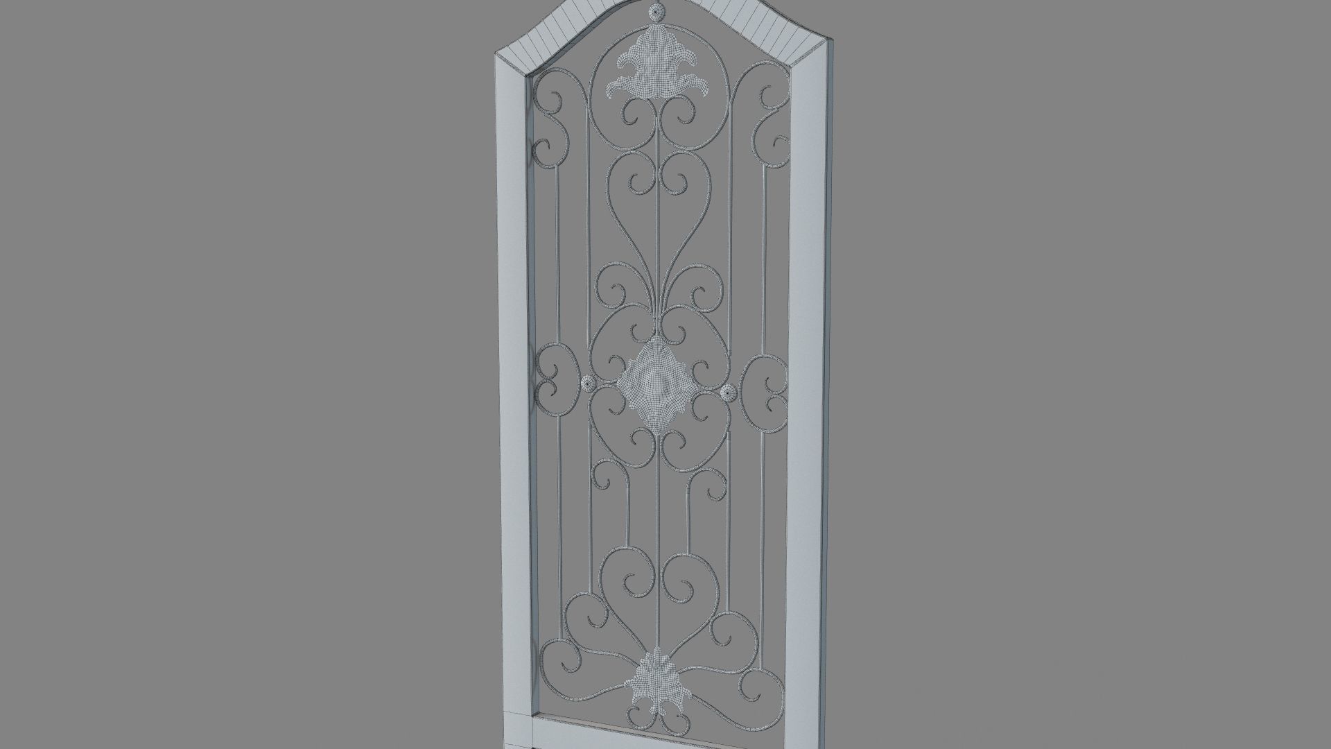 Deco 79 Rustic Wood Wall Decor with Scrolling Ironwork 3D model_6