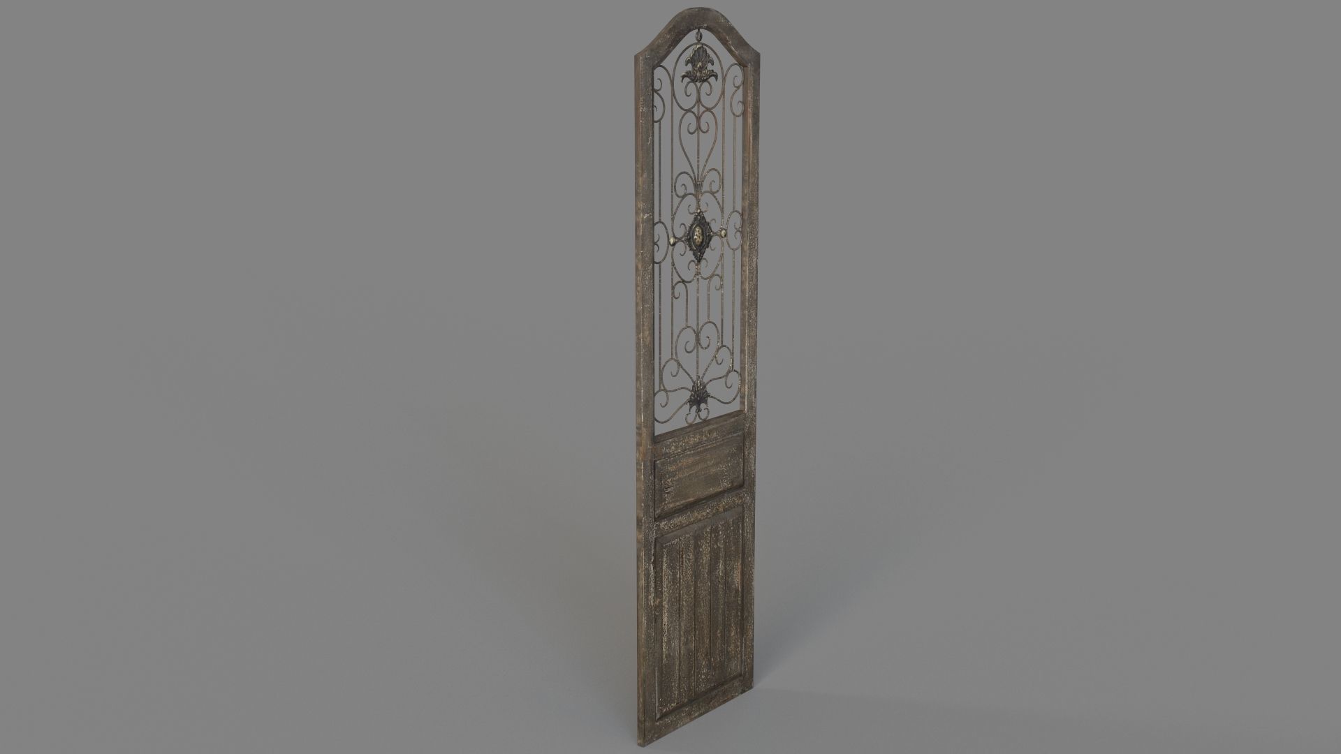 Deco 79 Rustic Wood Wall Decor with Scrolling Ironwork 3D model_2