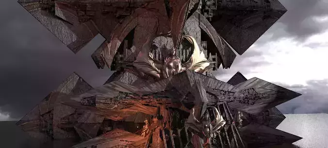 Sci-Fi Egyptian Maze Ships 3 3D model