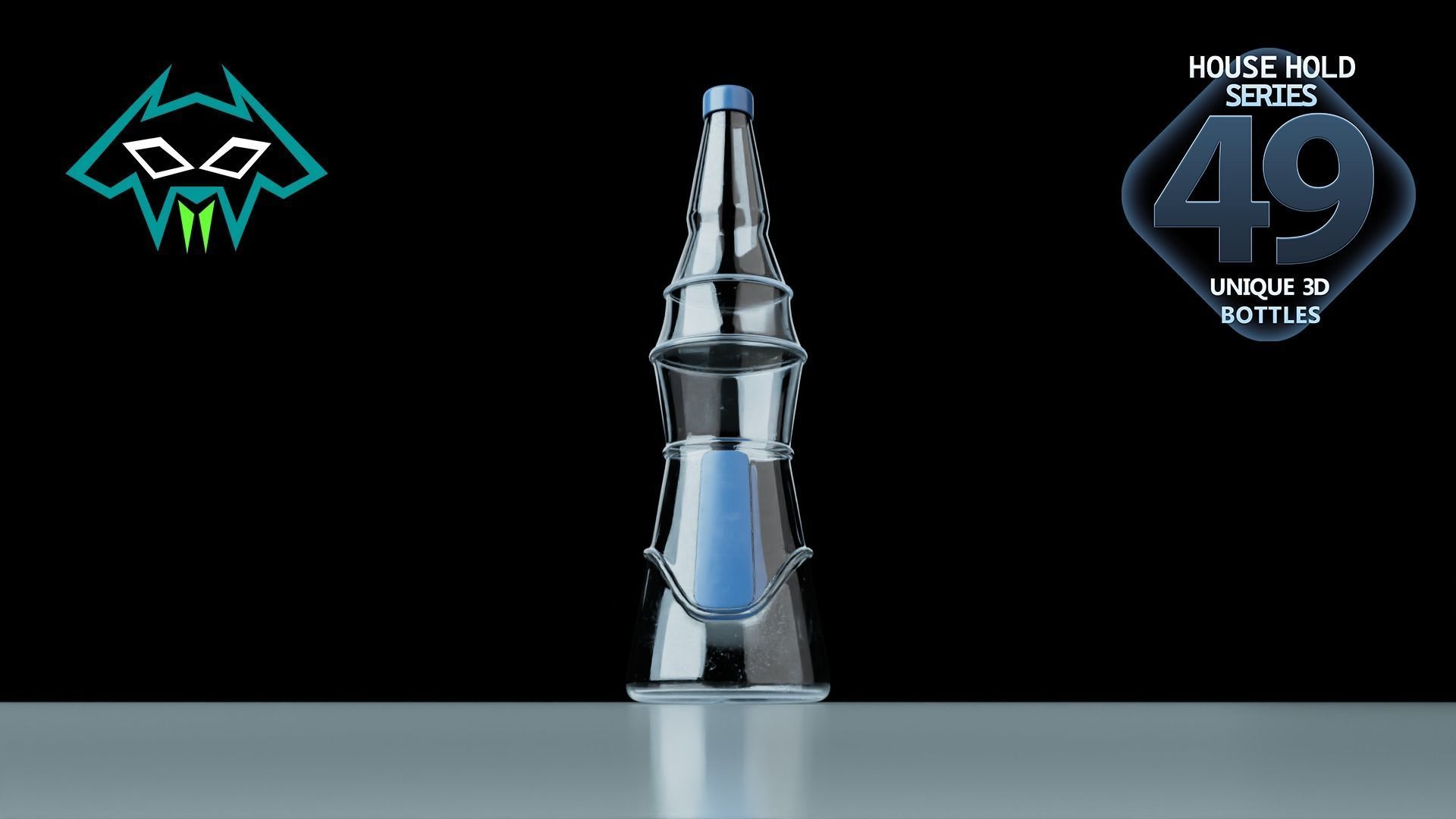 House Hold Series - 49 Unique 3D Bottles - 7th Batch Low-poly 3D model_6